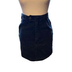 NWOT Vintage 80s Jeanjer Jeans Black Mini Skirt Size 10